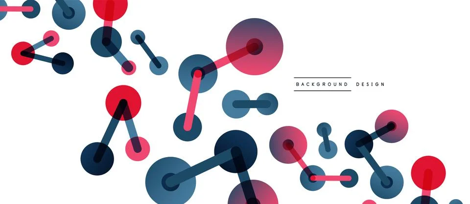 Abstract background. Round dots connected by lines. Trendy techno business 스톡 일러스트