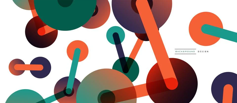 Abstract background. Round dots connected by lines. Trendy techno business 库存插图