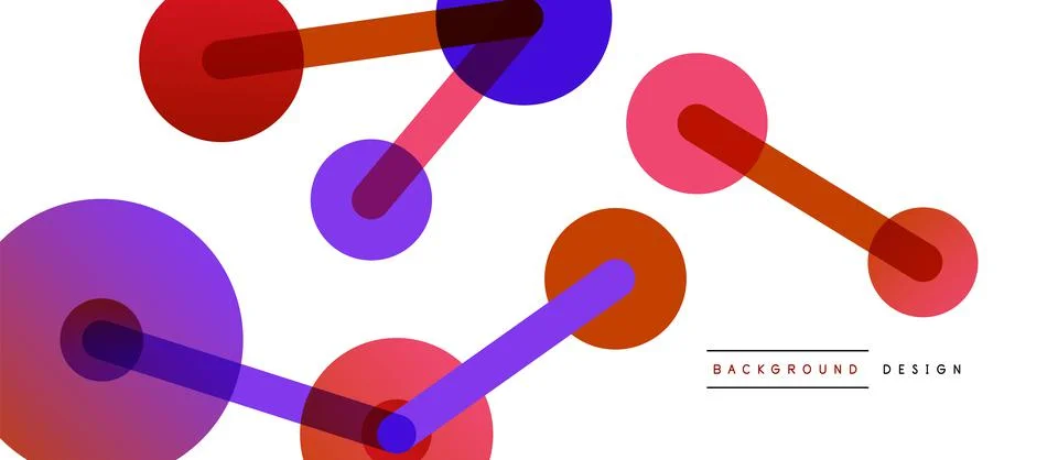 Abstract background. Round dots connected by lines. Trendy techno business Stock Illustration