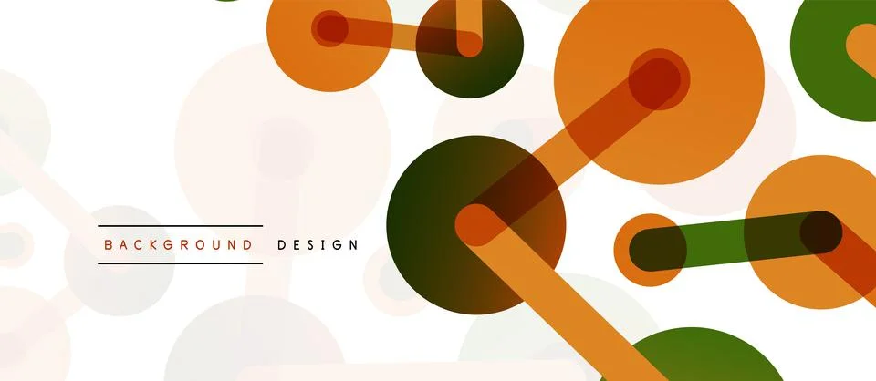 Abstract background. Round dots connected by lines. Trendy techno business Stockillustratie