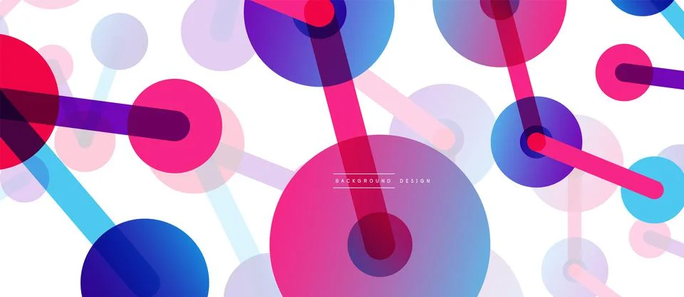 Abstract background. Round dots connected by lines. Trendy techno business Stock Illustration