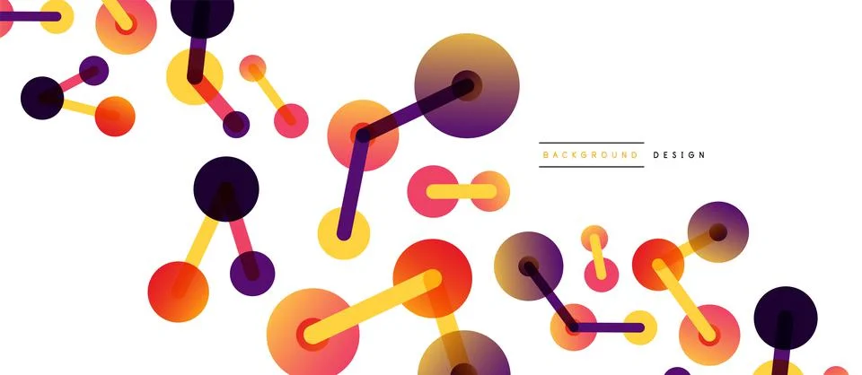 Abstract background. Round dots connected by lines. Trendy techno business 스톡 일러스트