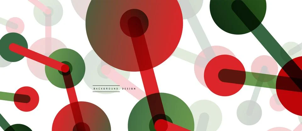 Abstract background. Round dots connected by lines. Trendy techno business Illustrazione stock