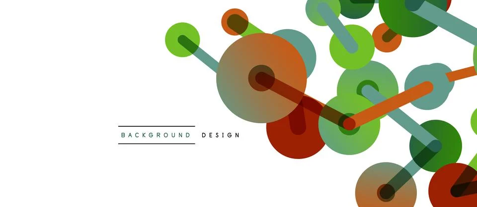 Abstract background. Round dots connected by lines. Trendy techno business Stock Illustration