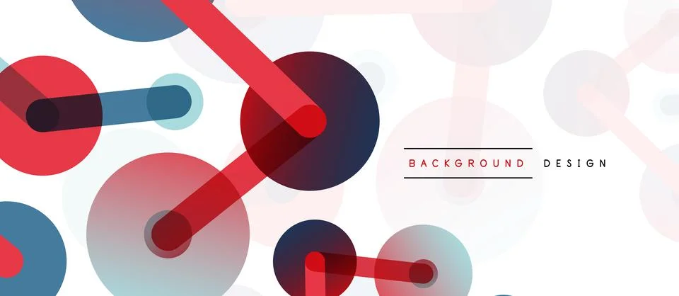 Abstract background. Round dots connected by lines. Trendy techno business Stock Illustration