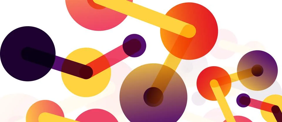 Abstract background. Round dots connected by lines. Trendy techno business 스톡 일러스트