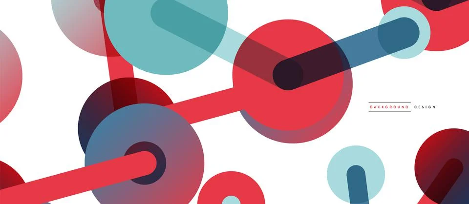 Abstract background. Round dots connected by lines. Trendy techno business Stock Illustration