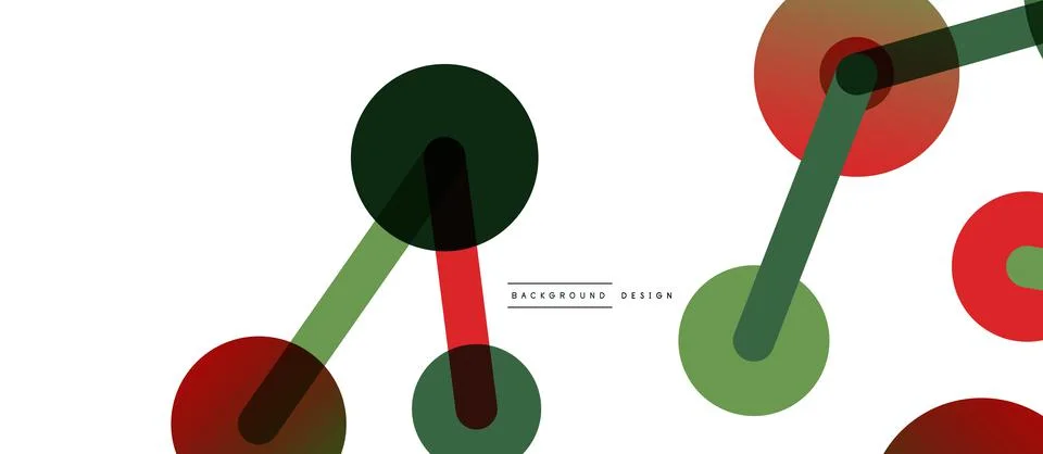 Abstract background. Round dots connected by lines. Trendy techno business Illustrazione stock