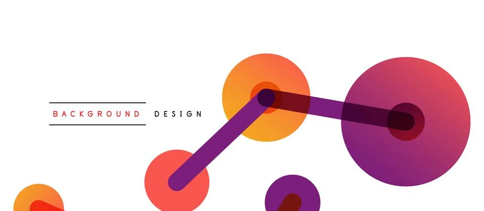 Abstract background. Round dots connected by lines. Trendy techno business Stock Illustration