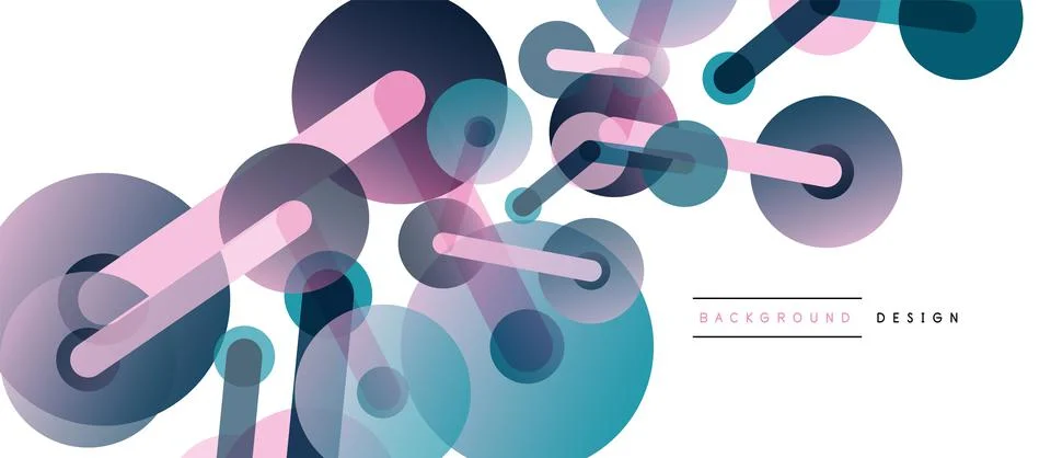 Abstract background. Round dots connected by lines. Trendy techno business 스톡 일러스트