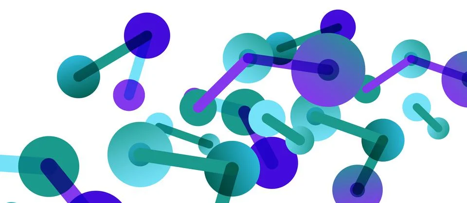 Abstract background. Round dots connected by lines. Trendy techno business イラスト素材