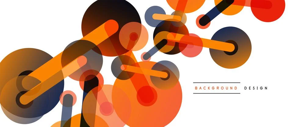 Abstract background. Round dots connected by lines. Trendy techno business Stock Illustration