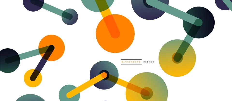 Abstract background. Round dots connected by lines. Trendy techno business 스톡 일러스트
