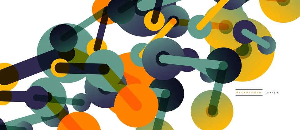 Abstract background. Round dots connected by lines. Trendy techno business イラスト素材