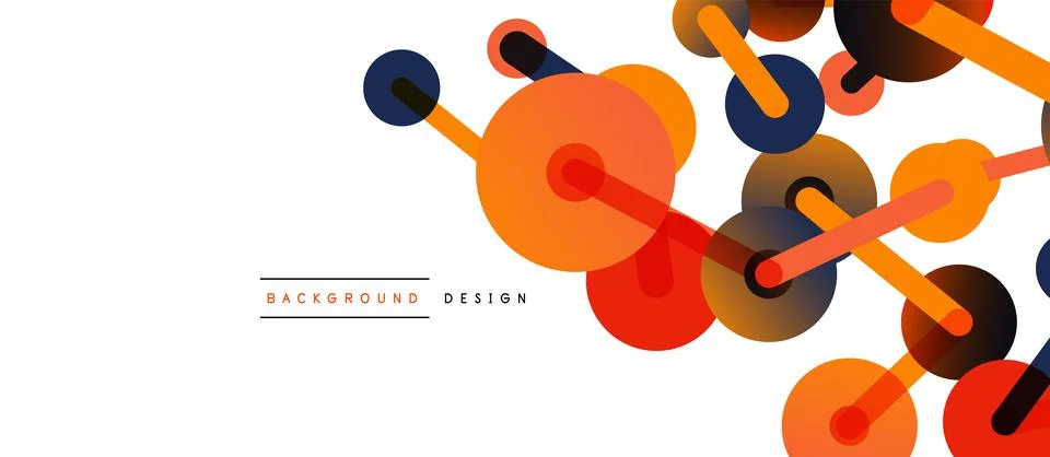 Abstract background. Round dots connected by lines. Trendy techno business 스톡 일러스트