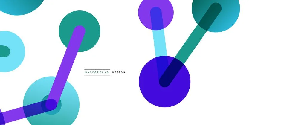 Abstract background. Round dots connected by lines. Trendy techno business Stockillustratie