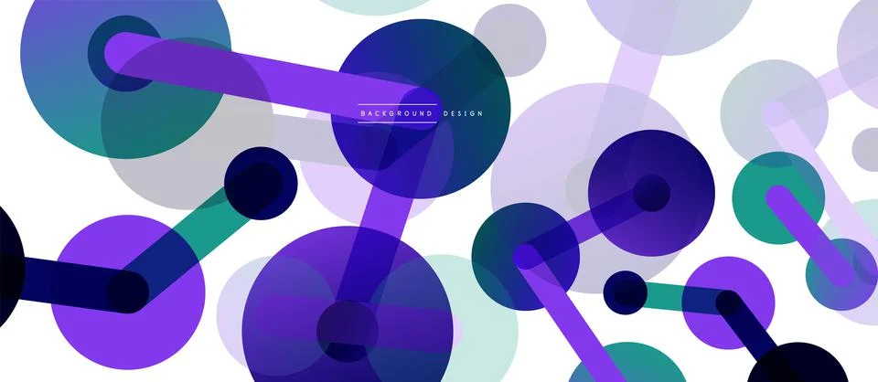 Abstract background. Round dots connected by lines. Trendy techno business Stockillustratie