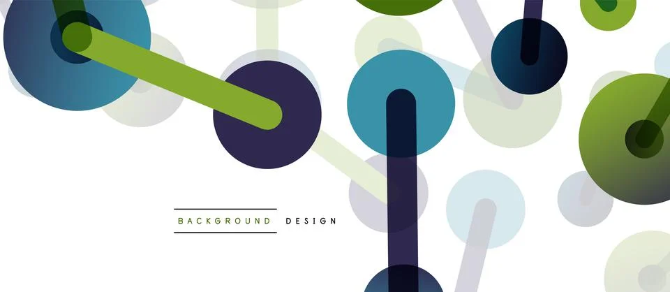 Abstract background. Round dots connected by lines. Trendy techno business Stock Illustration