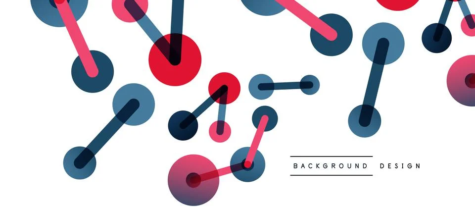 Abstract background. Round dots connected by lines. Trendy techno business Stock Illustration