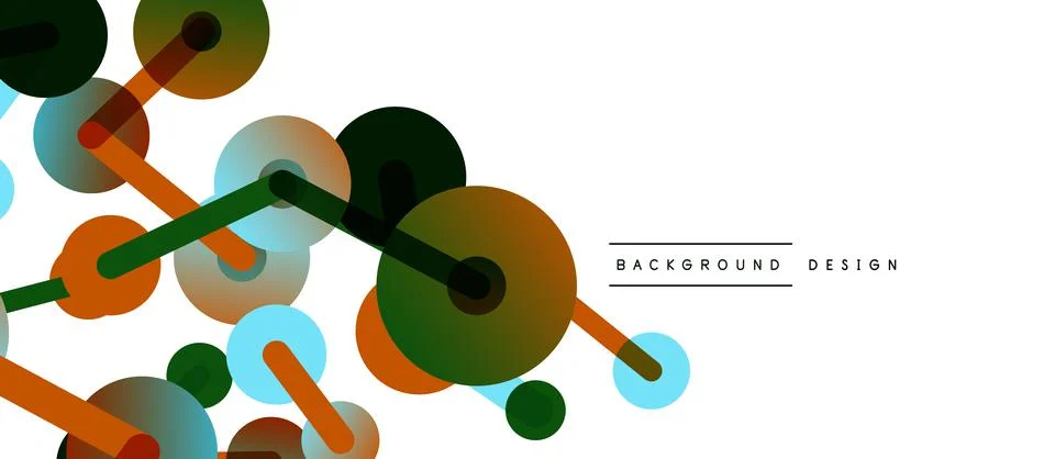 Abstract background. Round dots connected by lines. Trendy techno business Illustrazione stock