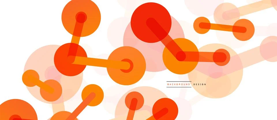Abstract background. Round dots connected by lines. Trendy techno business Illustrazione stock