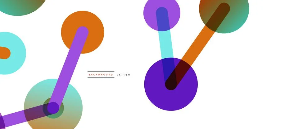 Abstract background. Round dots connected by lines. Trendy techno business Stockillustratie