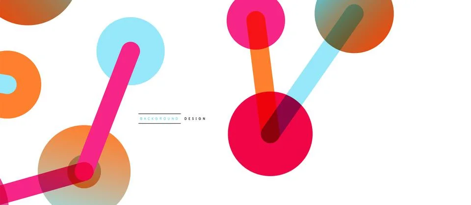 Abstract background. Round dots connected by lines. Trendy techno business Stockillustratie