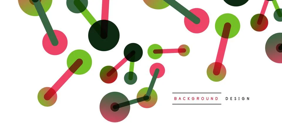 Abstract background. Round dots connected by lines. Trendy techno business Stockillustratie