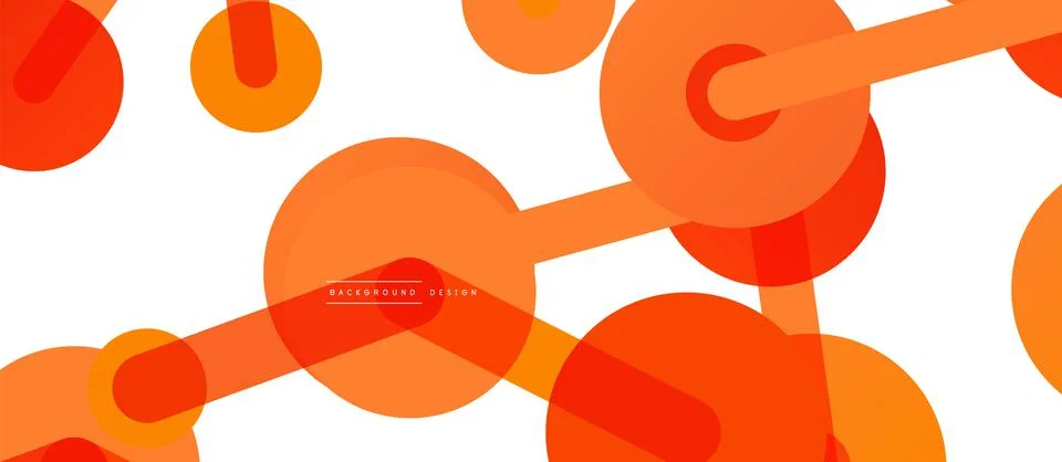 Abstract background. Round dots connected by lines. Trendy techno business Illustrazione stock