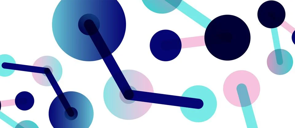 Abstract background. Round dots connected by lines. Trendy techno business イラスト素材
