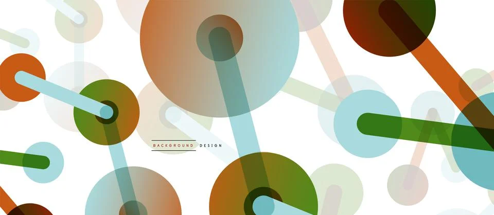 Abstract background. Round dots connected by lines. Trendy techno business Stock Illustration