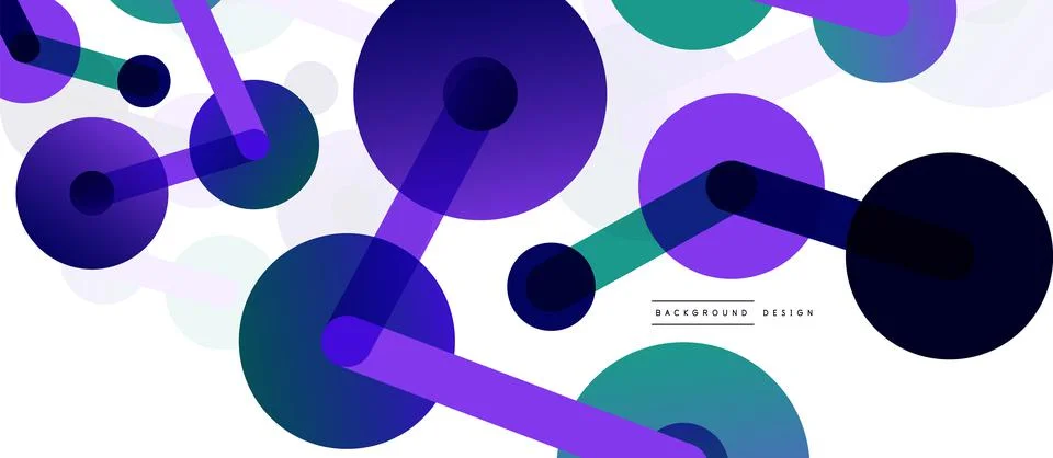 Abstract background. Round dots connected by lines. Trendy techno business 스톡 일러스트