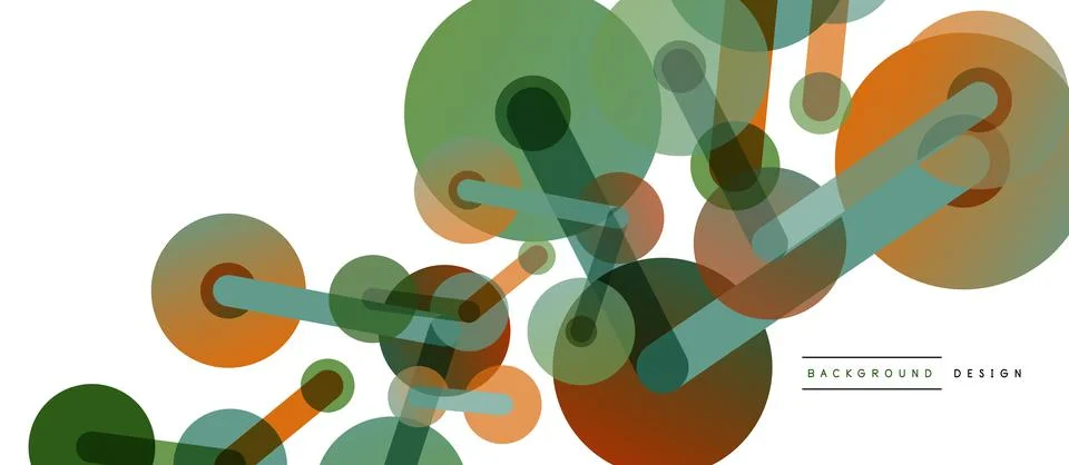 Abstract background. Round dots connected by lines. Trendy techno business Stock Illustration