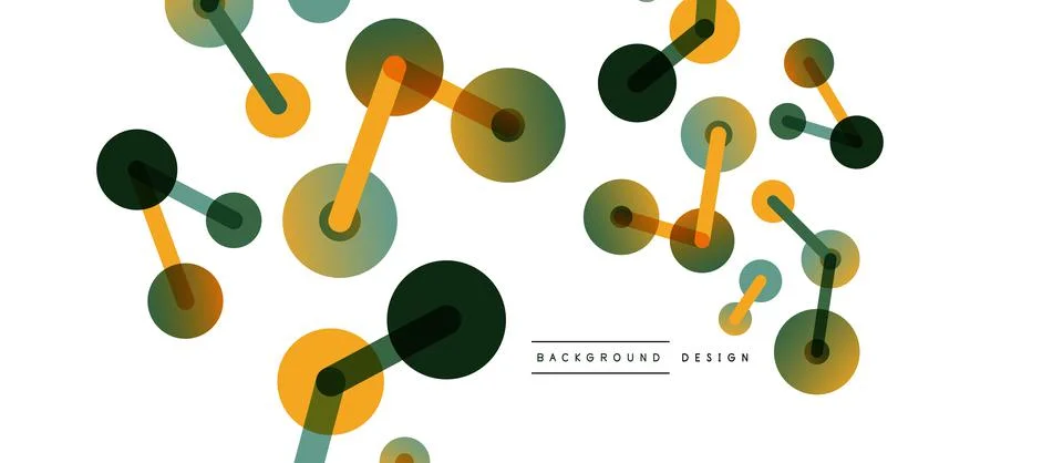 Abstract background. Round dots connected by lines. Trendy techno business Stock Illustration