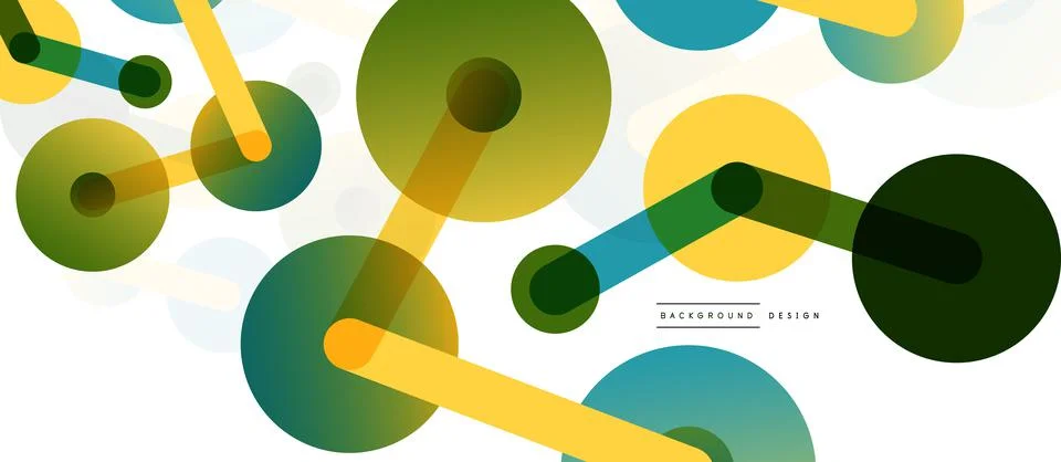 Abstract background. Round dots connected by lines. Trendy techno business Stockillustratie
