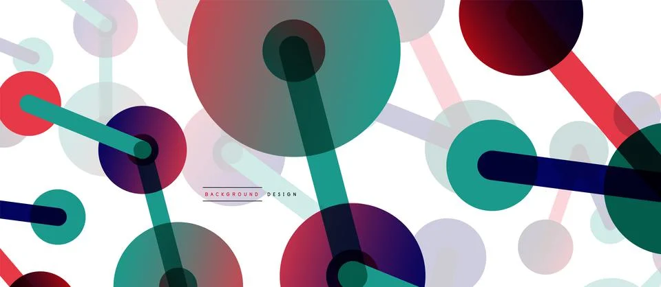 Abstract background. Round dots connected by lines. Trendy techno business 스톡 일러스트