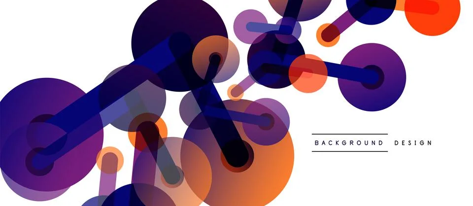 Abstract background. Round dots connected by lines. Trendy techno business 스톡 일러스트