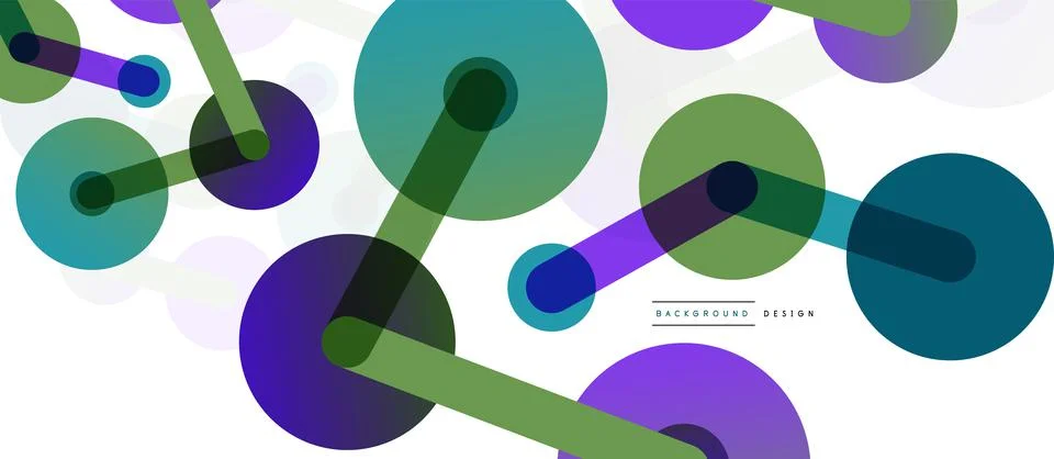 Abstract background. Round dots connected by lines. Trendy techno business Stock Illustration