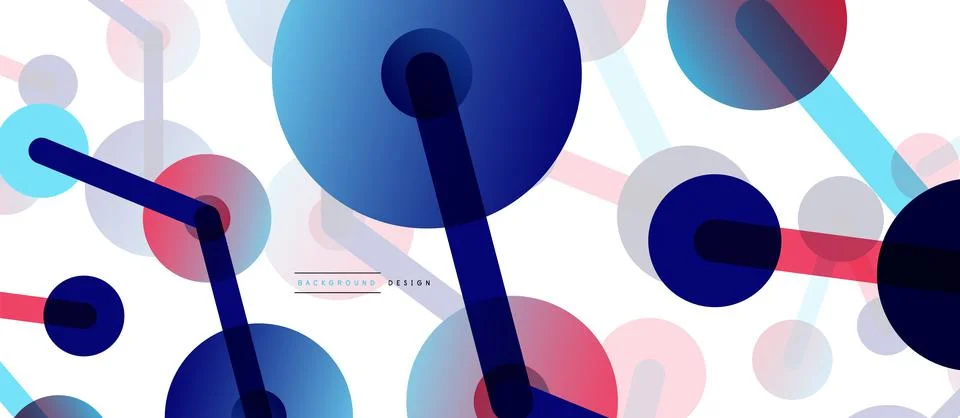 Abstract background. Round dots connected by lines. Trendy techno business Stockillustratie