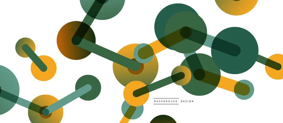 Abstract background. Round dots connected by lines. Trendy techno business Stockillustratie