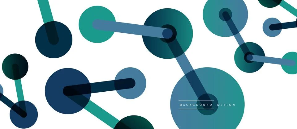 Abstract background. Round dots connected by lines. Trendy techno business Stock Illustration