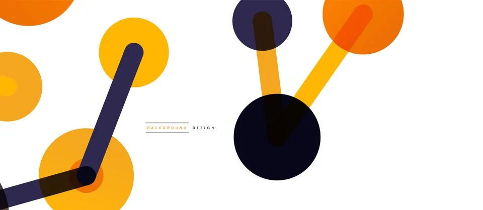 Abstract background. Round dots connected by lines. Trendy techno business Stockillustratie