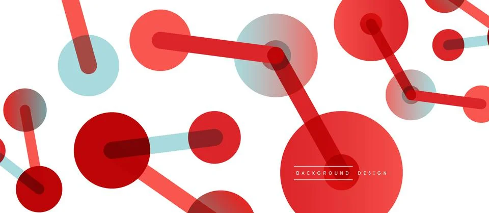 Abstract background. Round dots connected by lines. Trendy techno business Illustrazione stock
