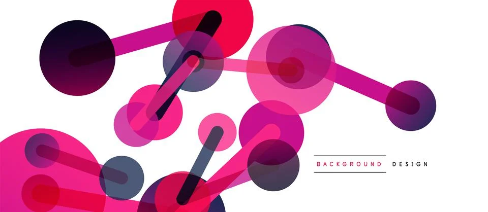 Abstract background. Round dots connected by lines. Trendy techno business 스톡 일러스트