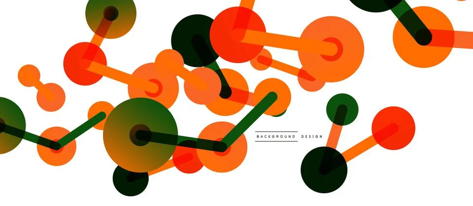 Abstract background. Round dots connected by lines. Trendy techno business Stockillustratie