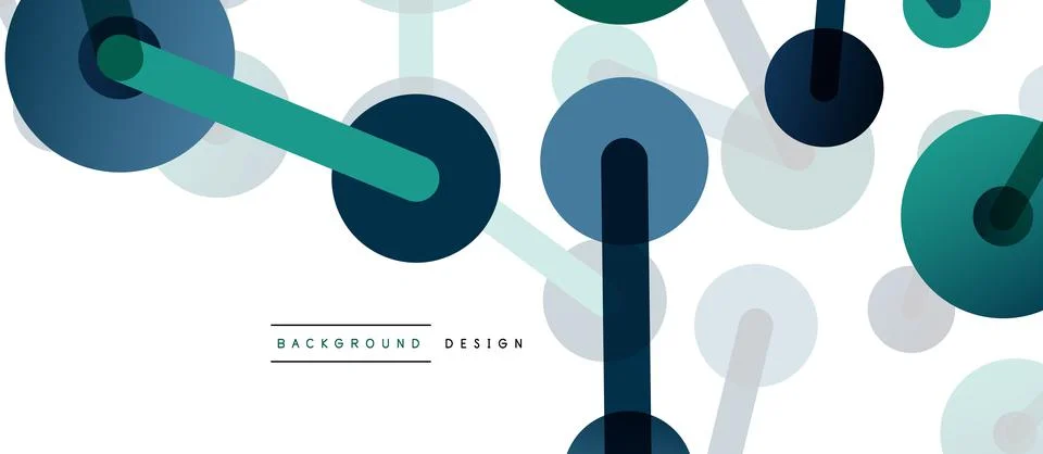 Abstract background. Round dots connected by lines. Trendy techno business Stockillustratie