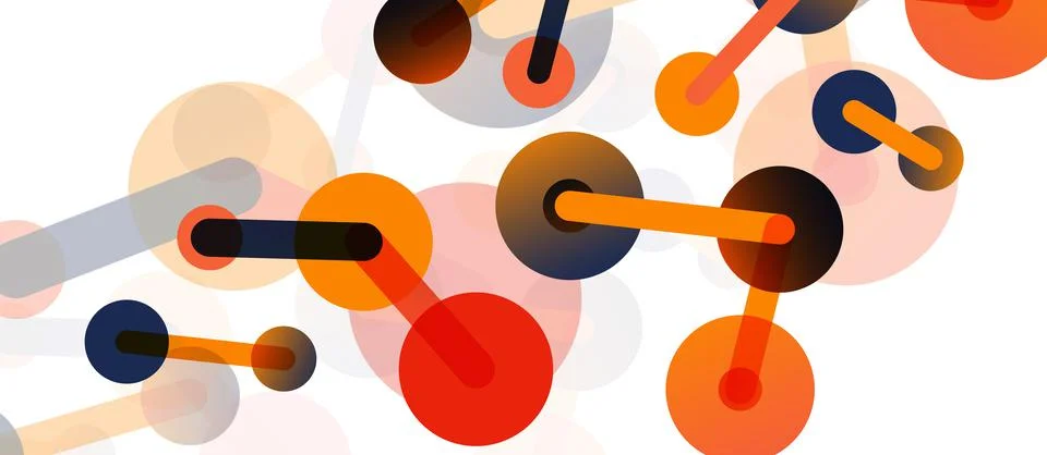 Abstract background. Round dots connected by lines. Trendy techno business 스톡 일러스트
