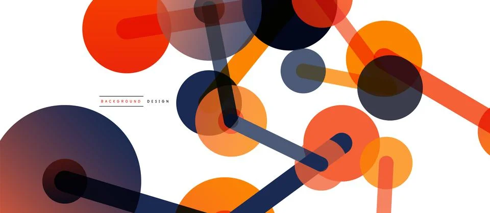 Abstract background. Round dots connected by lines. Trendy techno business 스톡 일러스트