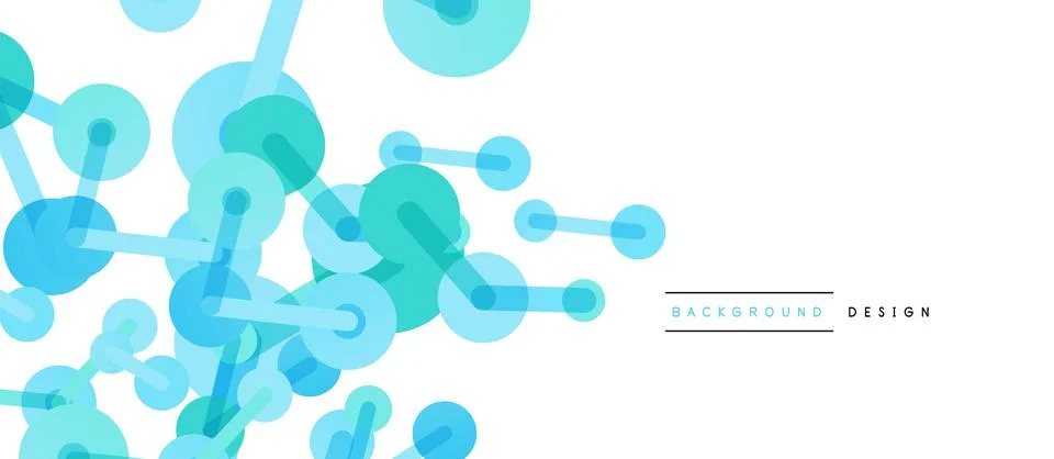 Abstract background. Round dots connected by lines. Trendy techno business Stock Illustration