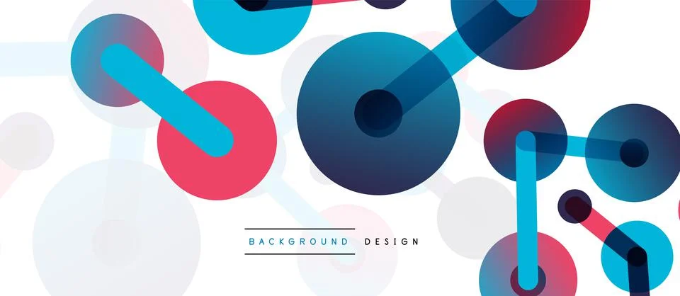 Abstract background. Round dots connected by lines. Trendy techno business Stockillustratie
